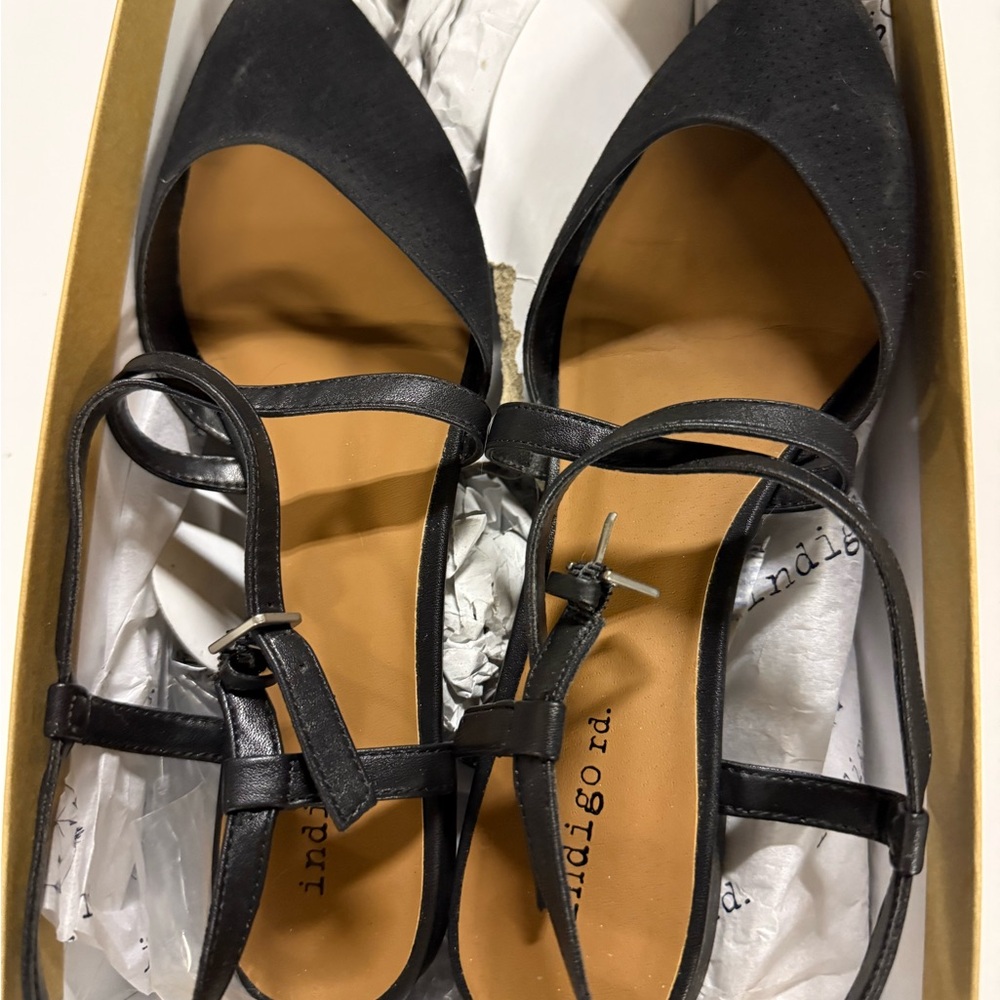 Macy's Black and Tan Flats
